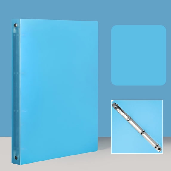 1 inch 4 Ring Binder,4-Hole Round Ring Binder Cover, Plastic Refillable Notebook Journal Folder with Metal Loose-Leaf Mechanism for DIY Scrapbooking