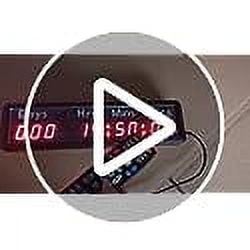 1-inch 9Digits LED Event Timer Countdown/up Clock with Days Hours Mins Secs Max Up to 1000 Days Indoor LED Countdown Clock Red Color