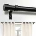 thumbnail interactive-video image 1 of 1 inch Adjustable Black Curtain Rods, 16"-28" Window Curtain Rod Set, Heavy Duty Curtain Rods with Aluminium Finials,Easy to Install, 1 of 9