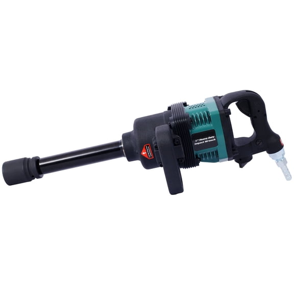 1 inch Air Impact WrenchLong Shank Pneumatic Truck with 38mm & 41mm Socket, 1900 ft-lbs Max Torque, 3-Speed Forward and Reverse, Green ABS Body for Tire and Equipment Repair