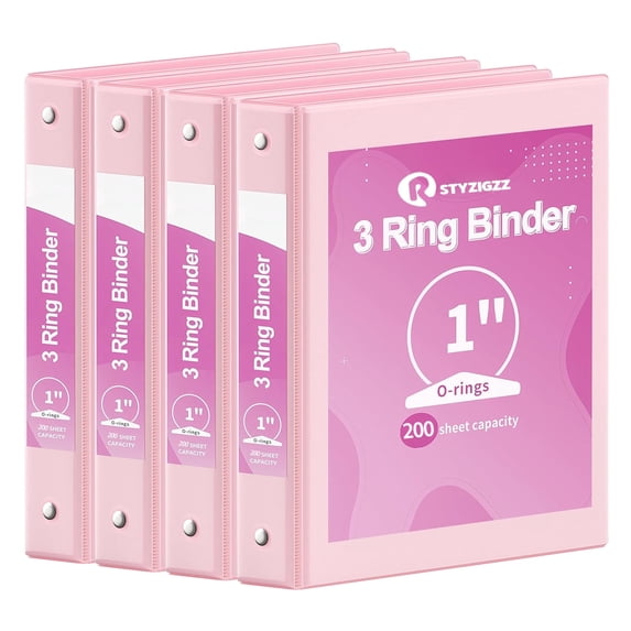 Paper In Binder 1 inch Binder Pink,3 Ring View Binders Holds 200 Sheets of Letter Size ...