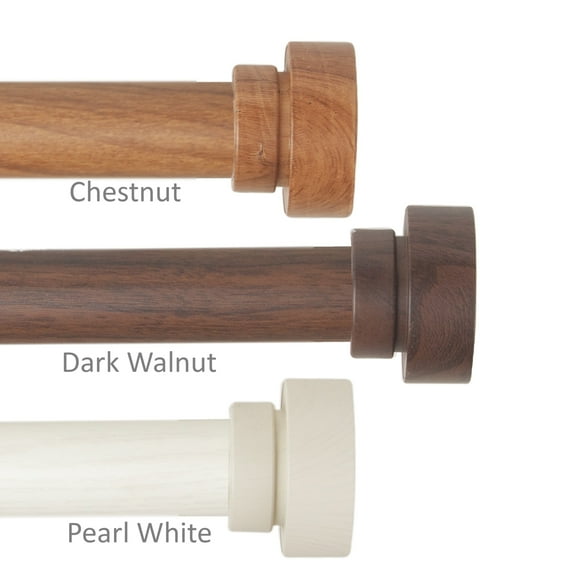 1 inch Brett Faux Wood Curtain Rod 48-84" - Chestnut
