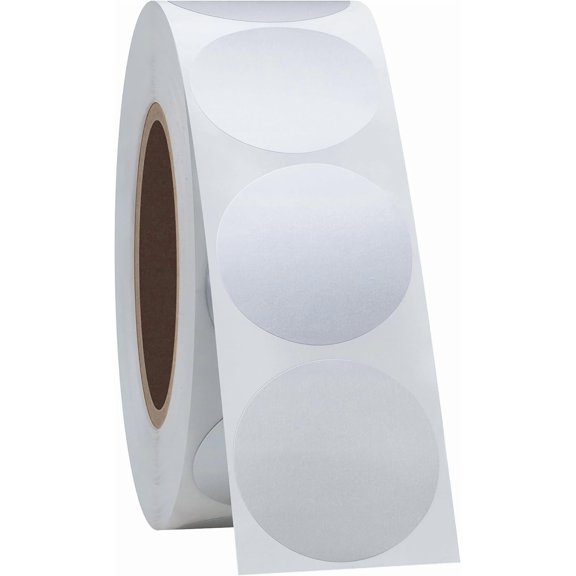 1 inch Circle Stickers Dot Label Color Coding Labels 1000 Stickers (Silver)