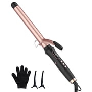 1 inch Curling Iron,100-240V Dual Voltage Culing Wand,Long Barrel Curling Iron Hair，Fast Heating Hair Curler with 12 Heat Settings with LED Display