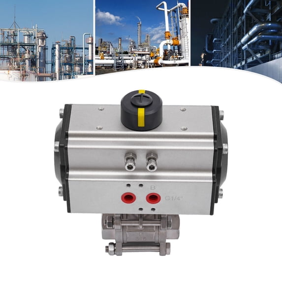 1 inch NPT Pneumatic Ball Valve Single Acting Air Actuated Spring Return Ball Valve 316 Stainless Steel