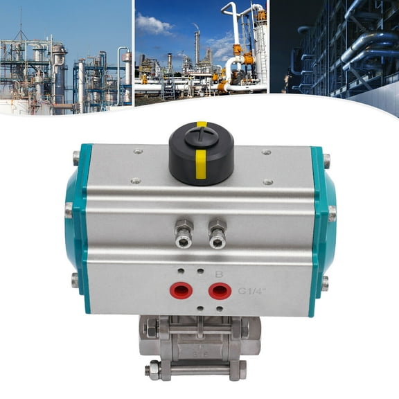 1 inch NPT Pneumatic Ball Valve Single Acting Air Actuated Spring Return Ball Valve 316 Stainless Steel