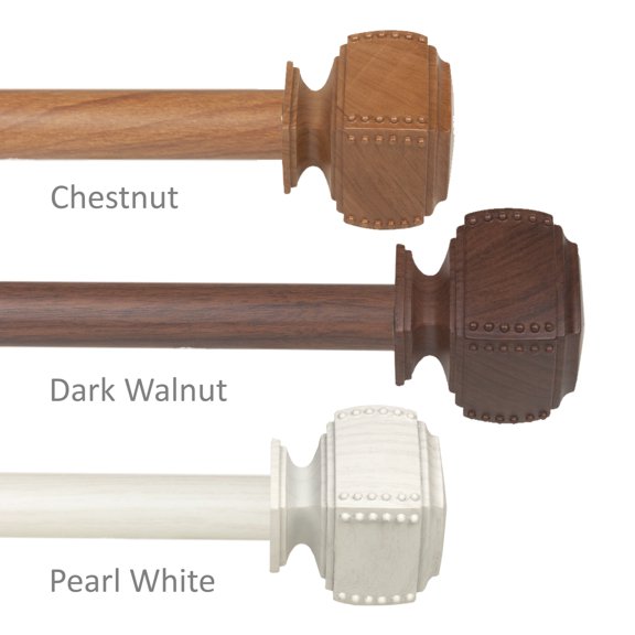 1 inch Odin Faux Wood Curtain Rod 66-120" - Chestnut