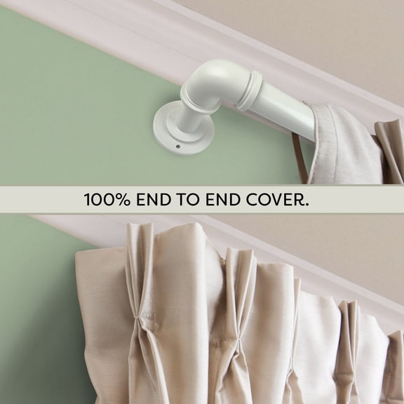 1 inch Pipe Blackout Curtain Rod 120-170 inch - White
