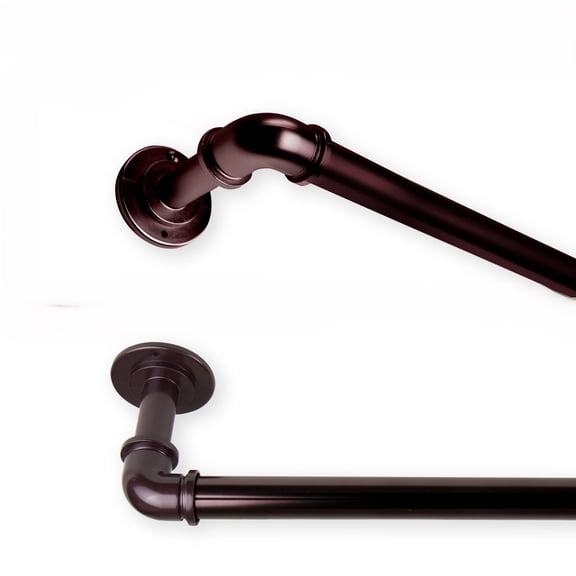 Contemporary Home Living Pipe Blackout Metal Curtain Rod - 48" - Bronze
