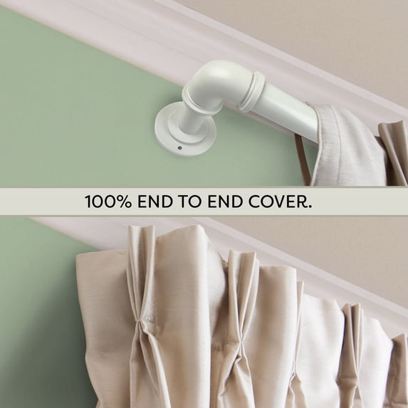 1 inch Pipe Blackout Curtain Rod 28-48 inch - White
