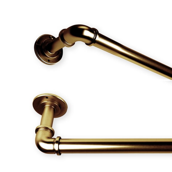 Contemporary Home Living 84" Gold Contemporary Pipe Blackout Curtain Rod