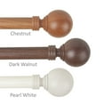 thumbnail image 1 of 1 inch Round Faux Wood Curtain Rod 66-120" - Chestnut, 1 of 2