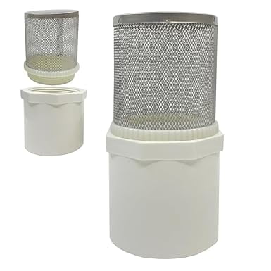 1 inch Stainless Steel Filter Cover Connected to 1 inch/DN25 PVC Water Pipe, Suction Strainers Used to Remove Debris and Reduce Solid Entry