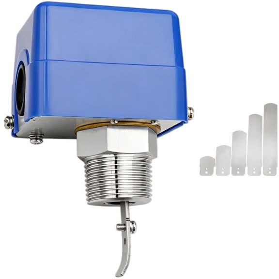 1 inch Stainless Steel Water Flow Switch with 5 Paddles, liquid water flow paddle control switch for Ethylene Glycol, 145 PSI High Pressure Sensing for HVAC Systems