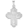 thumbnail image 1 of 1 ¼ inch Sterling Silver 8 Way Cross Medal Cruciform Pendant For Men & Women Nickel Free Italy with Stainless Steel Chain, 1 of 5