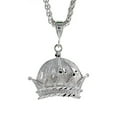 thumbnail image 1 of 1 inch Sterling Silver Crown Pendant for Men Diamond Cut finish, 1 of 1