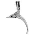 thumbnail image 1 of 1 inch Sterling Silver Dolphin Necklace Diamond-Cut Oxidized finish 16 inch BX_15, 1 of 1