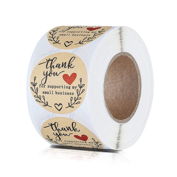 1 inch Thank You for Supporting My Small Business Stickers Classy Retro Sticker for Bags Boxes
