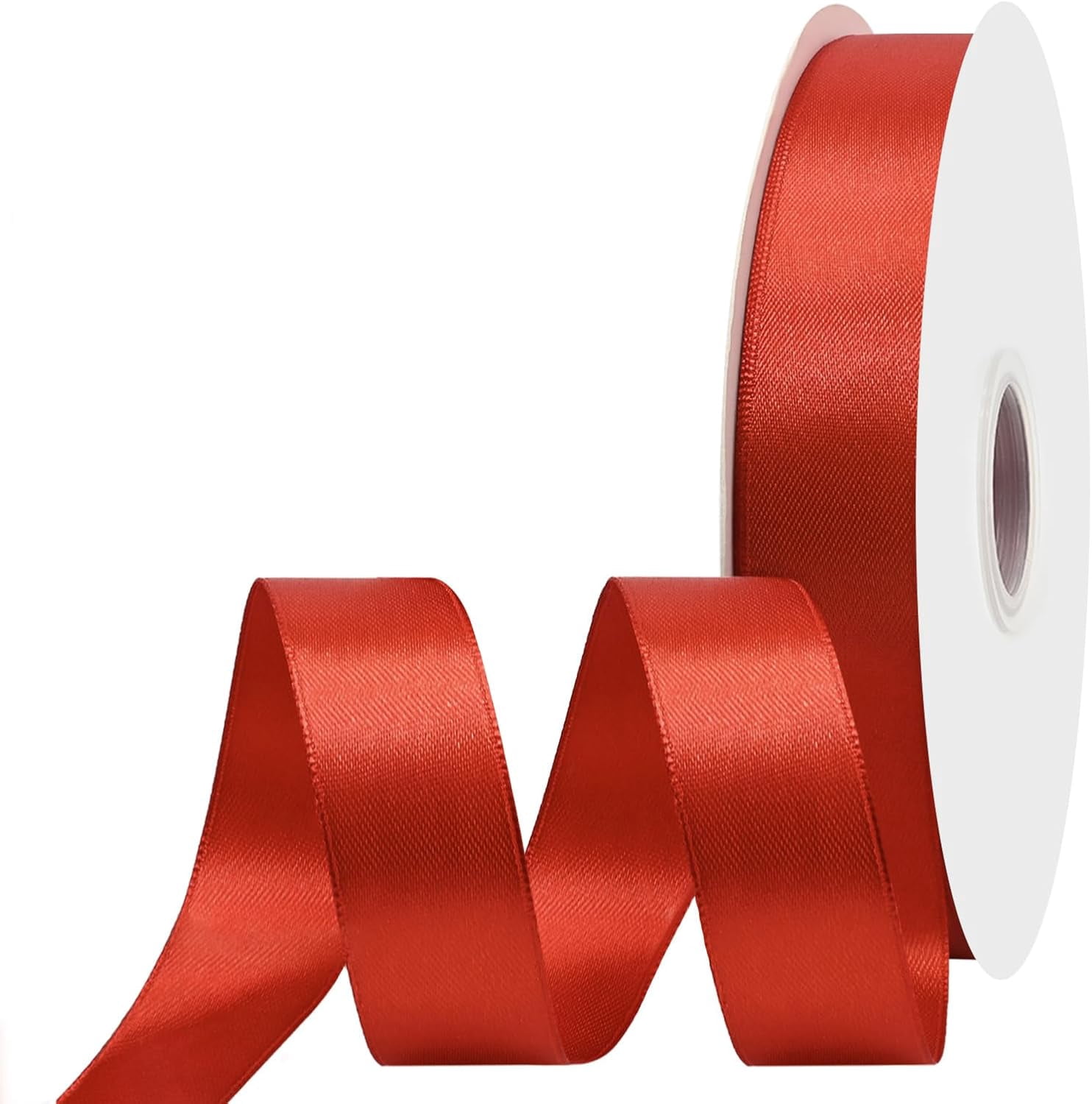 1 inch Wide 100 Yards Double Face Red Satin Ribbon Red Fabric Ribbon ...