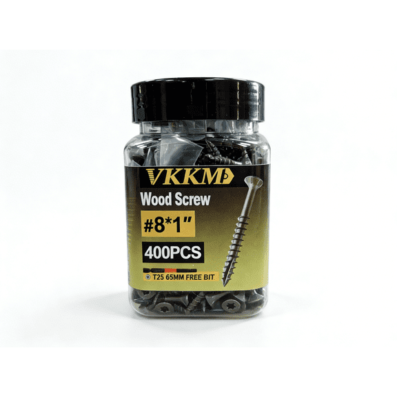 1-inch wood screws, FIXLINK deck screws #8*1", 400 pieces, epoxy coating, T25 star drill bit, salt spray resistant for over 1500 hours, outdoor deck screws, excellent rust resistance, suitable for wo