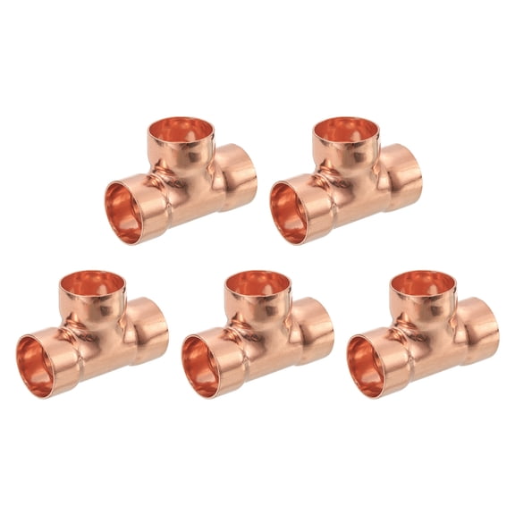 1-inch x 1-inch x 1-inch Copper Reducing Tee Copper Pressure Pipe Fitting Connector 5Pack