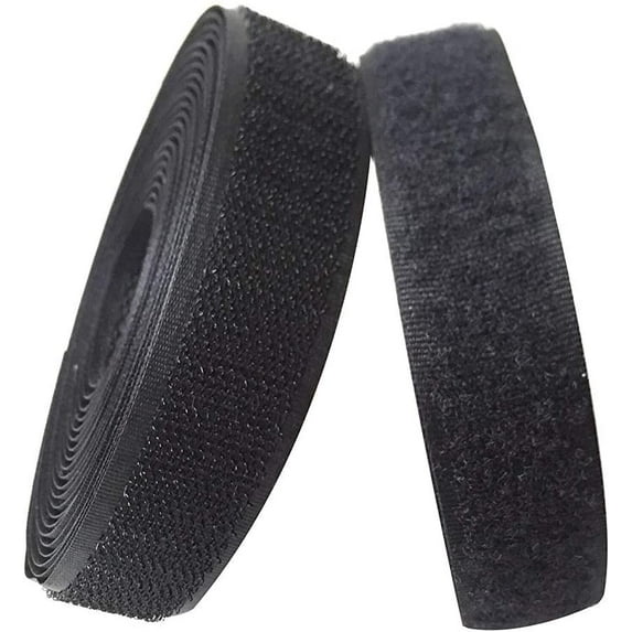 1 inches Width (25mm) 5 Yards Sew on Hook and Loop Strips,Interlocking Tape, Hook & Loop Tape for Clothing Sewing Crafts and DIY Projects Black Colour