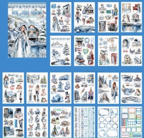 1 item - Ice and Snow World Scenery and Character Design Decorative Sticker Book, New Product, Creative Sticker Book for Journals