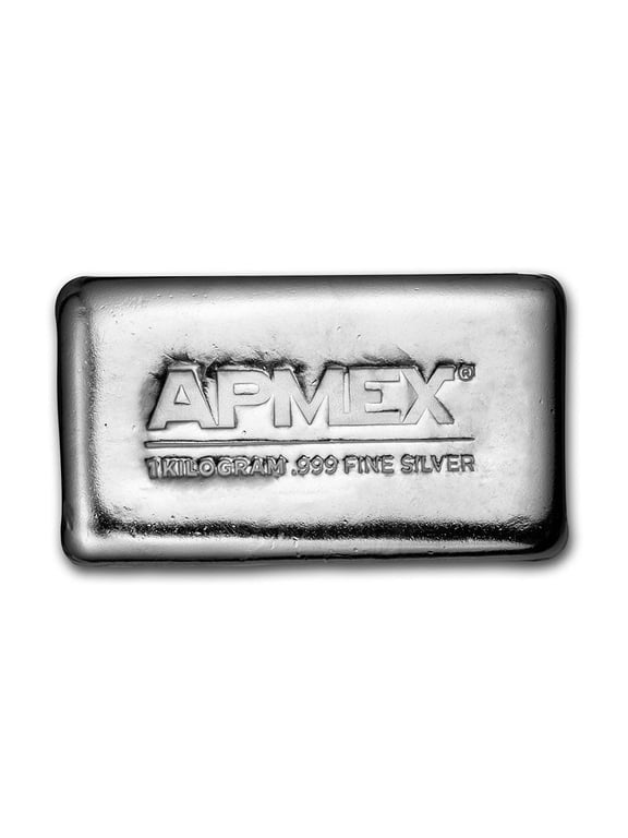 1 kilo Cast-Poured APMEX Silver Bar