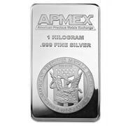 1 kilo Silver Bar - APMEX Struck