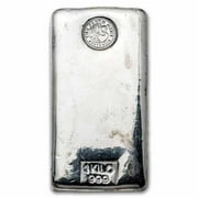 1 kilo Silver Bar - Perth Mint Poured, Old Style