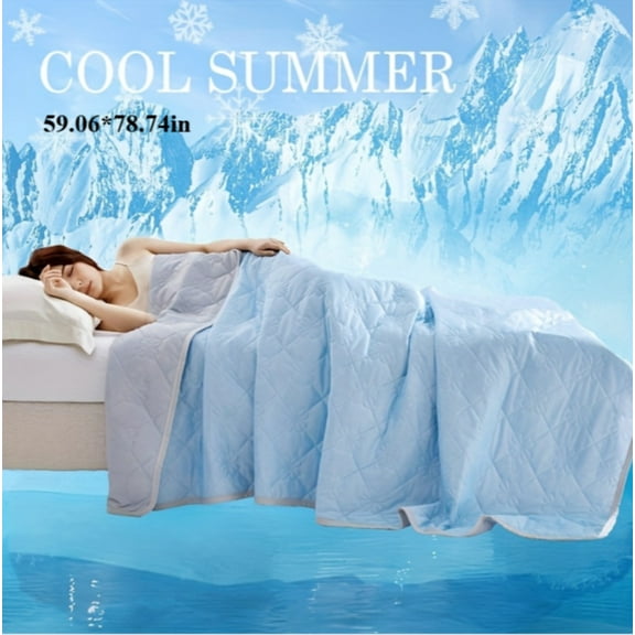 1 large cooling blanket suitable for hot sleepers, double-sided design cooling blanket, light and soft cold blanket for summer sleeping beds