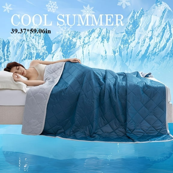 1 large cooling blanket suitable for hot sleepers, double-sided design cooling blanket, light and soft cold blanket for summer sleeping beds