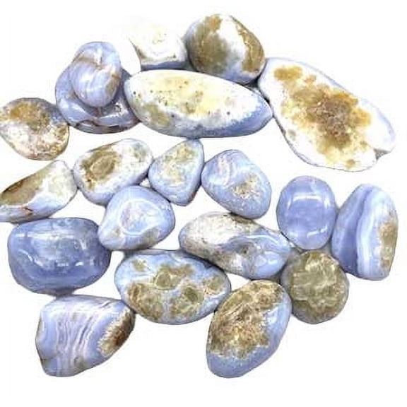 1 lb Agate, Blue Lace tumbled stones 15-30mm | Trending Now
