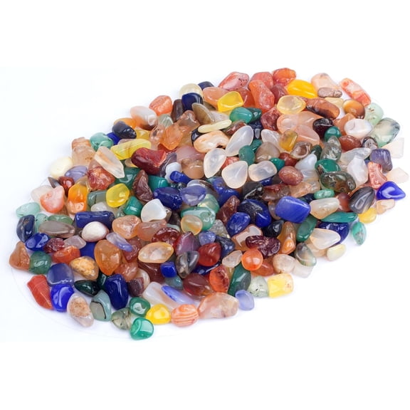 1 lb Agate(Dyed) Tumbled Stone Chips Crushed Natural Crystal Quartz Pieces