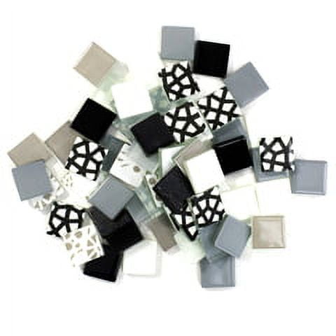 Mosaic Mercantile Patchwork Tiles - Black/Grey, 1 lb