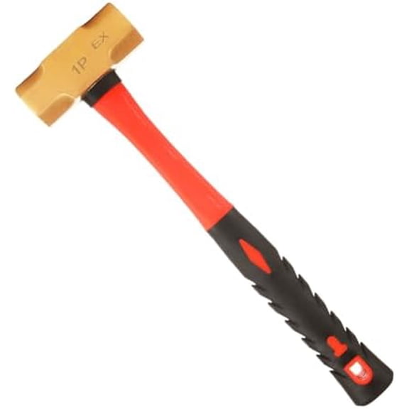 1 lb Brass Hammer, Fiberglass Sledge Hammer with Handle, Non-Sparking, Die-Forge, 11"$$