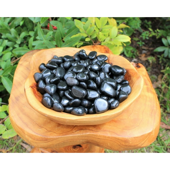 1 lb Bulk Wholesale Lot Black Agate Tumbled Stone (Crystal Tumble Rock) 16 oz
