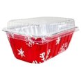 1 lb. Disposable Red Holiday Christmas Aluminum Small Mini Loaf/Bread