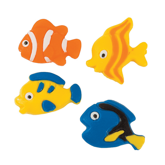 1 lb Fish-Shaped Gummy Candy, 38 Pieces  Multicolored, Fruity, Individually Wrapped, Fat-Free & Gluten-Free