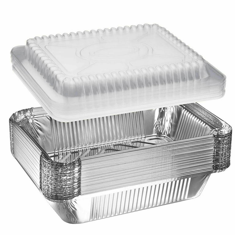 1½ lb. Shallow Carry Out Foil Pan with Plastic Lid - Case of 500 - #230P