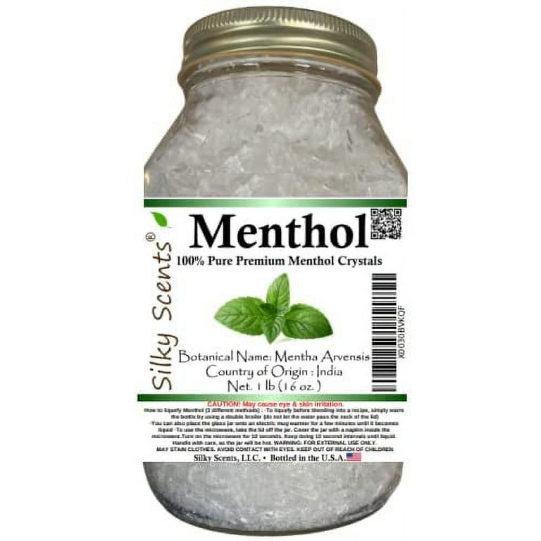 Premium Menthol Crystals 100% Pure Organic and Natural in Glass Jar