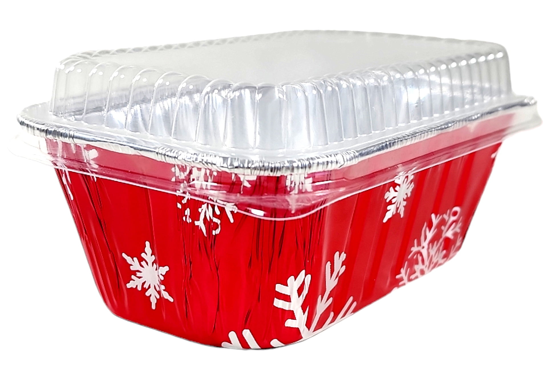 6 Christmas Holiday Holly Disposable Aluminum Baking Pans by