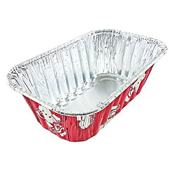 1 lb. Red Holiday Christmas Snowman Aluminum Foil Small Mini Loaf / Bread Baking Pans (Pack of 100)
