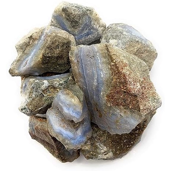 1 lb Rough Blue Lace Agate - Large 1"+ Raw Natural Stones for Arts, Crafts, Tumbling, Cabbing, Polishing, Wire Wrapping, Wicca and Reiki Crystal Healing$$Home Decor, Kitchen, & Other
