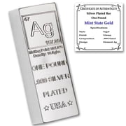 1 lb Silver Plated Bar Trapezoid Ingot .999 Pure Paperweight - Element Design with Certificate of Authenticity