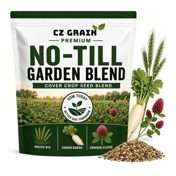 1 lb Throw and Grow Cover Crop Seed, Rye, Radish & Clover Mix