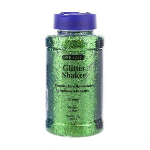 1 lbs Green Glitter, Case of 12