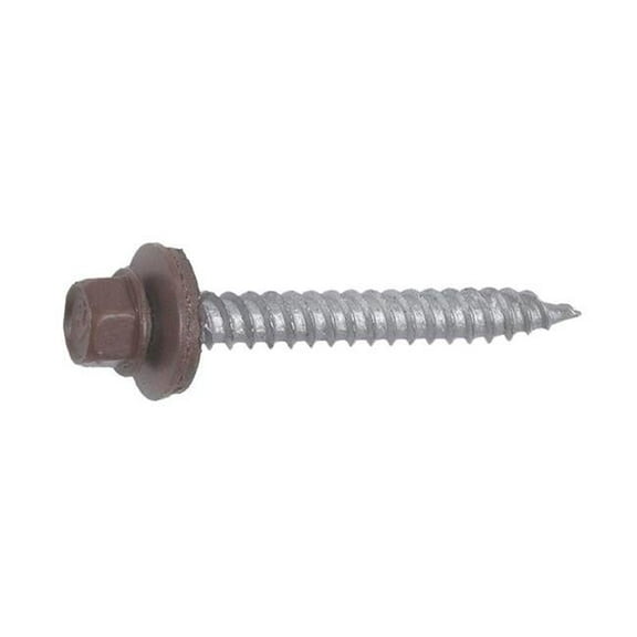 1 lbs No. 9 Sizes x 1 in. Hex Pro-Twist Hex Head Screws with Washers, Brown