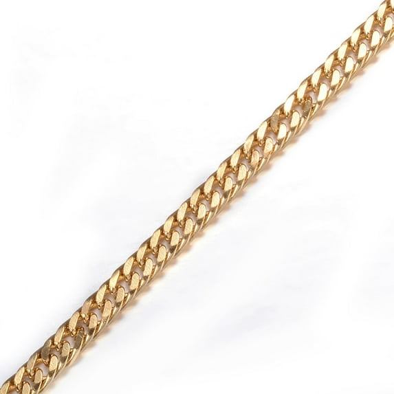 1 m 3.28 Feet Ion Plating(IP) 304 Stainless Steel Twisted Chain Curb Chains Unwelded for Jewelry Making Faceted Golden 3.5x2.5x0.6mm