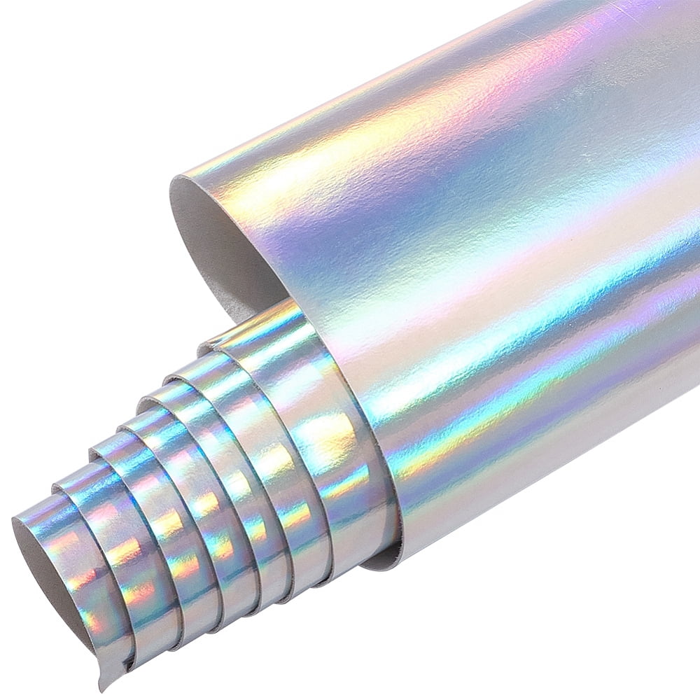 1 m Laser PU Leather Fabric for Garment Accessories Silver 100x137x0.07cm